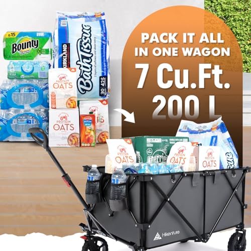 Hikenture Collapsible Wagon 330LBS Capacity, 200L Extra Large Wagons Carts - Image 2