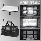 SCAVATA Wearable Cleaning Caddy Bag, Cleaning Caddy Supplies Organizer with Handle & Shoulder Straps for Housekeepers, Under Sink & Car Cleaning Tool Organizers with 4 Foldable Divider (DarkGrey) - Image 4