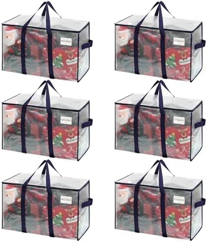 VENO 6 Pack Heavy Duty Moving Bags, Extra Large Storage Bags with Reinforced Handles & Strong Zippers, Foldable & Reusable Moving Box Alternative for Clothes & Dorm Storage by Veno