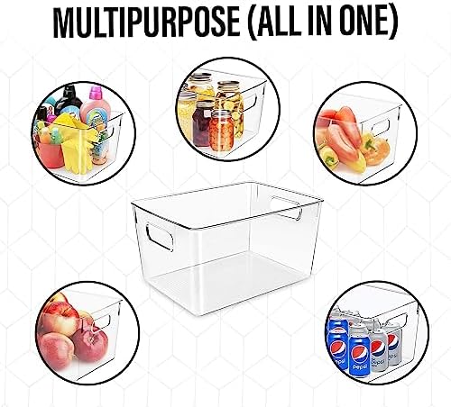 Clear Plastic Storage Bins, Perfect for Kitchen Organization or Pantry Organization and Storage, Laundry Room, Fridge, Freezer Organizer Plastic Storage Containers for Organizing, Cabinet Organizers - Image 7