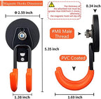 MUTUACTOR Magnetic Hooks Heavy Duty,Strong Anti-Slip Rubber Coated Magnet with Double Garage Hooks,Sturdy Utility Storage Hooks for Workbench Pegboard Garden Hose Toolbox(2PCS,J-Shape,Orange) - Image 5