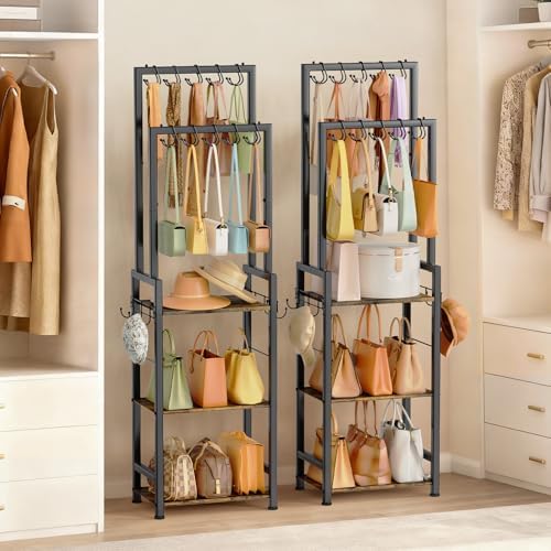 Tall Purse Organizer with Double Rods: Visible Backpack Handbag Storage - Image 7