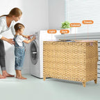 Laundry Hamper with 4 Removable Liner Bags, 176L Laundry Sorter with Lid - Image 2