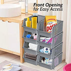 Skywin Stackable Storage Bins Open Front for Pantry Storage, 4 Pack - Grey - Image 4