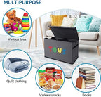 YOLOXO Toy Box Chest, Collapsible Sturdy Storage Bins with Lids, Extra Large Kids Toy Storage Organizer Boxes Bins Baskets for Kids, Boys, Girls, Nursery Room, Playroom, Closet (A-TBX-GRAY-MULTI) - Image 5