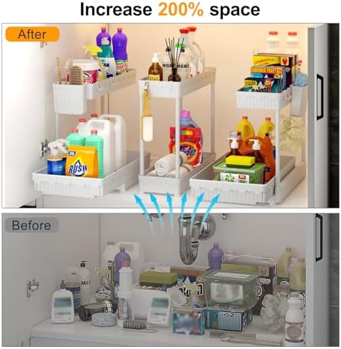 Sevenblue 3-Pack 2-Tier L-Shaped Under Sink Organizers with Sliding Drawers - Image 2