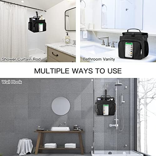 Bukere Shower Caddy Tote Bag, Portable Shower Caddy for College Dorm Travel, Separate Compartment, Large Capacity, Quick Dry Mesh Base, Hanging Toiletry Bath Bag for Student, Gym, Camp, Women Men - Image 6