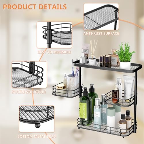 VITVITI 3 Tier Bathroom Organizer Countertop, Counter Storage Shelf, Black - Image 6