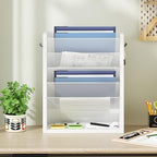 Mail Organizer Wall Mounted, 6-Slot Hanging File Organizer with Key Holder - Image 2
