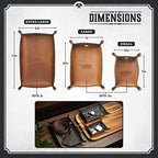 Main Street Forge Leather Valet Tray for Men – Rustic EDC Organizer for Keys, Phone & Wallet – Made in USA – Whiskey Barrel Brown - Image 2