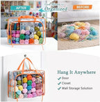 MYBAGZING Clear Yarn Storage Bags, 21" Large Flat Under Bed Yarn Organizer with Zipper & Handles, Stackable Knitting and Crochet Storage for Closet Shelves, Craft Room, Yarn Skeins, Hooks & Needles - Image 6