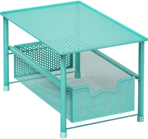 Simple Houseware Stackable Under Sink Sliding Basket Drawer, Turquoise by SimpleHouseware