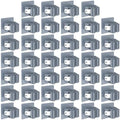 3-H 40-Pack Self Adhesive Broom Holder Wall Mount - Heavy Duty No Drill Broom Organizer for Garage Closet Kitchen, Plastic Storage Rack for Brooms Mops Tools, Grey by 3-H