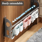 Expandable Wall Mounted Shoe Rack, Hanging Shoe Organizer Shelf (Grey) - Image 3