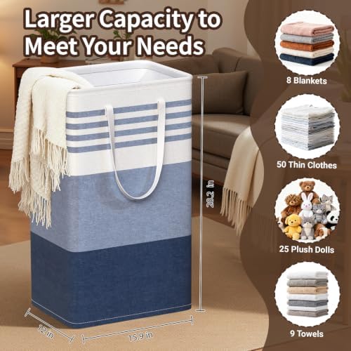 WOWBOX 2 Pack Laundry Baskets, Collapsible Dirty Clothes Laundry Hampers - Image 2