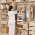 StorageWorks Hanging Closet Organizer for Small Closets, 5 Shelf | Add More Storage to Small Closets with 5 Reinforced Shelves, Perfect for Bedroom, Dorm and RV, Ivory White - Image 2
