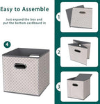 Fabric storage bins Cubes, Fabric Cube Organizer with Handle, Foldable Cube Bins for Cloth or Accessary Storage, 11x11x11, Set of 3, (Light Grey) - Image 6