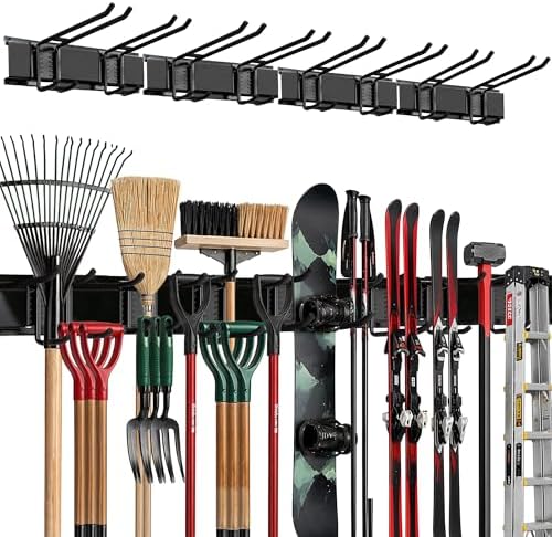 TIDYME Garage Wall Organizer, Shovel Holder Wall Mount, 64" Double Hooks by Tidyme