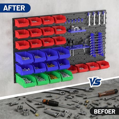 WORKPRO 44PCS Wall Mounted Storage Bins for Garage Storage - Image 7