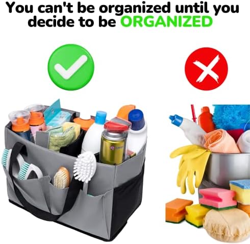 Cleaning Caddy with Handle and Shoulder Strap Organizer for Cleaning Supplies - Image 4