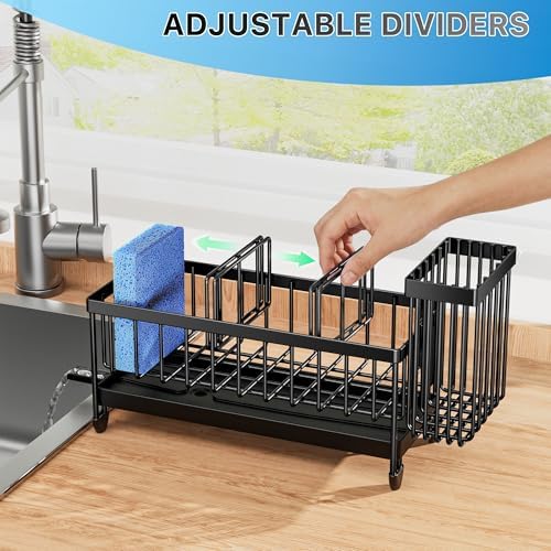 Cisily Sponge Holder for Kitchen Sink, Sink Organizer with Brush Holder - Image 4