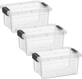 Superio 3.4 Quart Clear Plastic Storage Boxes with Lids, Stackable Organizer Containers, BPA-Free Storage Bins for Home, Office, School & Dorm, 3 Pack by Superio