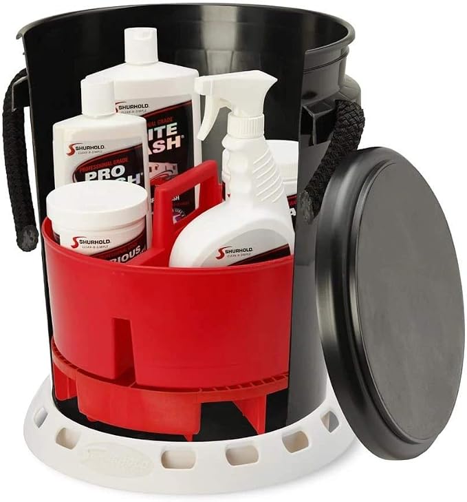 Shurhold 2404 Bucket Caddy Organizer for 5 Gallon Buckets, Holds Cleaning Supplies, Brushes & Bottles, Red - Image 4