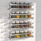 LUCYCAZ 4 Pack Wall Mounted Spice Rack for Kitchen Cabinet,RV,Camper,Sliver by LUCYCAZ