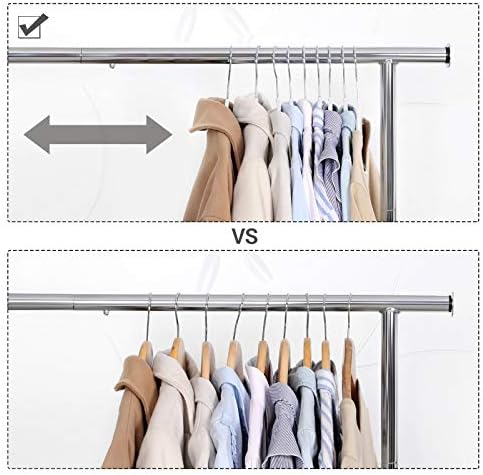 SONGMICS Pack of 30 Coat Hangers, Space-Saving Plastic Clothes Hangers | Non-Slip, 0.2 Inches Slim, 16.5 Inches Wide, 360° Swivel Silver Hook, White and Dark Gray, UCRP20WG30 - Image 5