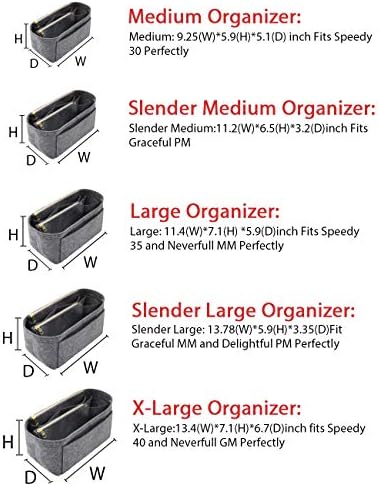 LEXSION Felt Purse Organizer Insert, Tote Bag Shaper Dividers with 5 Sizes - Image 2