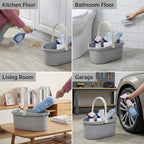 Haundry Compact Mop Bucket with Handle, Rectangular Cleaning Bucket and Caddy for Cleaning Supplies, 10L, Grey - Image 6