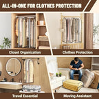Garment Bags for Hanging Clothes 40” Long,Ultra Clear Suit Bags for Closet Storage, Moving Organization, Travel Covers with 10" Gussets for Coat, Dress, Shirt and Sweater - 4 PCS - Image 5