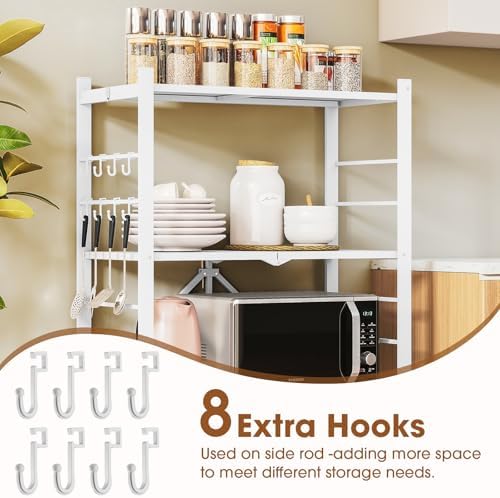 Fenbeli Foldable Shelves with Wheels - 4 Tier Folding Shelf, Collapsible No Assembly Metal Shelving Unit, Origami Storage Shelves & Rolling Storage Rack with 8 Hooks for Kitchen Pantry Garage - Image 6