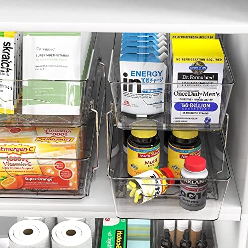 Simple Houseware 2 Tier Basket Drawer Cabinet Pull-Out Organizer, Clear - Image 6