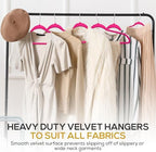 Techzoo Premium Velvet Hangers 50 Pack Ultra Thin Non Slip Adult Felt Space Saving Suit Hanger for Closet Heavy Duty Coat Pants Jackets Dress Hangers 360° Swivel Hook Hold Upto 10 lbs Dark Pink - Image 6