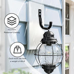 KURUI Large Metal Wall Hooks for Hanging Living Room/Bedroom/Garage, 14Pcs Garage Organization and Storage Hook for Tool Coat Backpack Bag, Black Wall Mount Hanges for Outdoor Indoor - Image 3