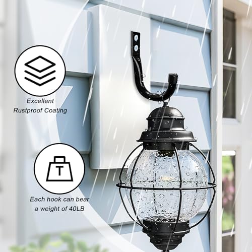 KURUI Large Metal Wall Hooks for Hanging Living Room/Bedroom/Garage, 14Pcs Garage Organization and Storage Hook for Tool Coat Backpack Bag, Black Wall Mount Hanges for Outdoor Indoor - Image 3
