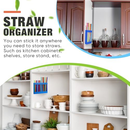 Qinyoung Acrylic Straw Holder for Cabinet Door,Classic,Large,Blue - Image 6