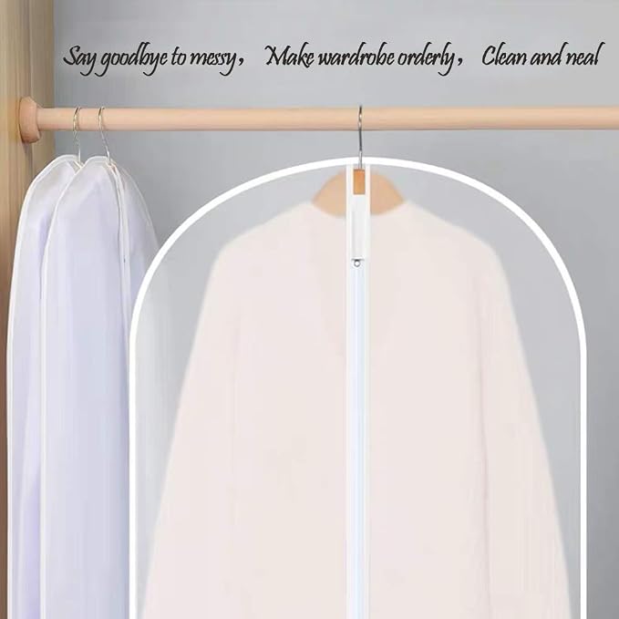 Garment Bags (set of 12) for Wedding Dress Garment Bag Closet Cover for Open Closet Clothes Storage Bag with Zipper Gown Garment Bag for Long Dresses - Image 9