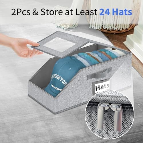 Stackable Hat Storage for Baseball Caps - Hat Organizer with Clear Window - Image 5
