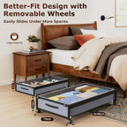 OMAIRA Under Bed Storage with Wheels, Underbed Shoe Storage Organizer with Clear Lids,& Rolling Drawers for Clothes, Shoes, Toys – Multi-Use Storage Bins and Drawers, 2-Pack Splittable into 4-Pack - Image 4