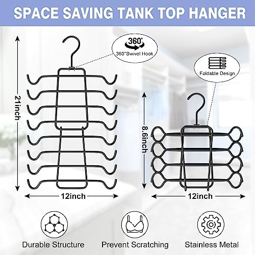 2Pcs Tank Top Hangers Space Saving Hanger Organizer Bra Hangers Black - Image 4