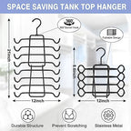 3Pcs Tank Top Hangers Space Saving Hanger Organizer Bra Hangers Black - Image 4