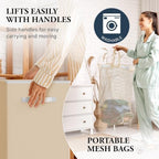 Simple Houseware Double Laundry Hamper with Lid & Removable Bags, Beige - Image 4