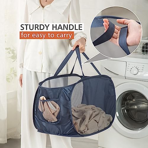 Sturdy Mesh Laundry Hamper Basket Bag,collapsible Pop up for Laundry Room - Image 3