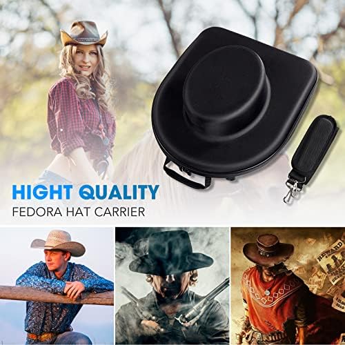 MOSLA Hat Box Travel Fedora Case Universal Size Hat Carrier Storage Case - Image 6