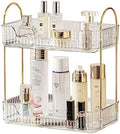 Akinbas 2 Tier Bathroom Organizer Countertop Makeup Perfume Tray Skincare Organizer for Bathroom Dresser Vanity (White) by AKINBAS