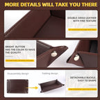 Valet Tray for Men Women - PU Leather Travel Catchall Tray Organizer - Rectangle - Image 6