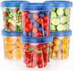 6 Pack-24 OZ Freezer Storage Containers Set, Small Plastic Containers with Twist Top Lids, Reusable Soup Containers for Meal Prep, Lunch, Leftovers by HelpYouSaveMoreSpace