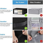 HomeHacks 10-Pack Clothes Organizer Storage Bags, 35L Storage Bins, Black | Foldable Storage Box Container with Zippers, Clear Window, Reinforced Handles for Closet, Dorm, Pillows, Bedding, Sweater - Image 4